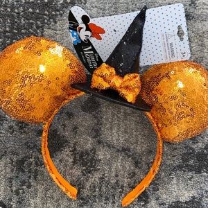 NWT Disney Halloween Witch Hat Minnie Mouse Ears  Sequin Headband #disney